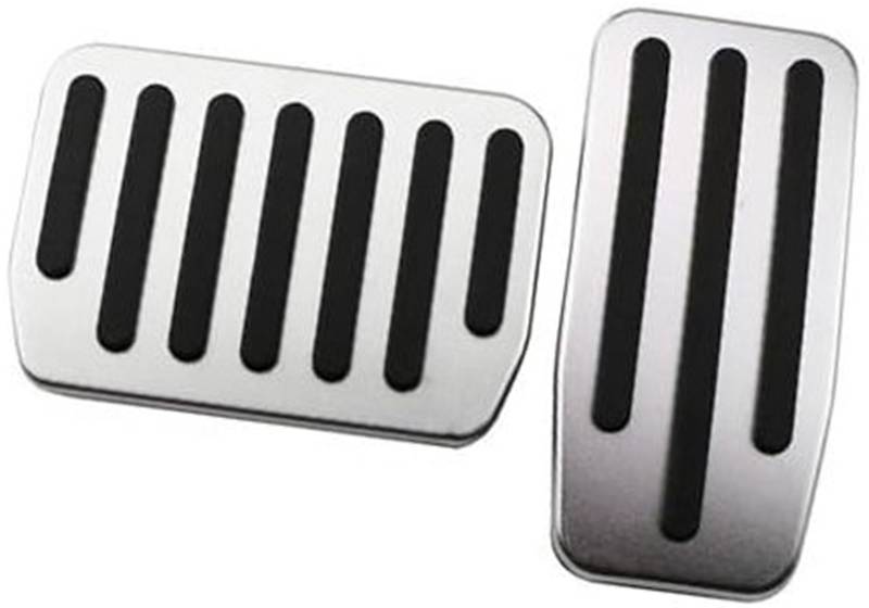 Szwaldaper Edelstahl-Autopedale, for Tesla, Modell Y Modell 2020 2021, at-Pedal, Bremspedalauflage, Dead Rest-Pedalabdeckung Auto-Fußpedalmattenbezug(Black at with Rest) von Szwaldaper