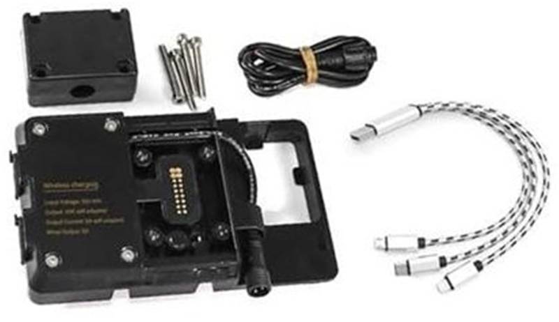Szwaldaper GPS Moto Telefon Halterung, for PAN, for AMERICA 1250 1250S 2021 2022 Handy Halter Drahtlose USB Ladegerät Motos Navigation GPS Platte Anpassen Halterung Motorrad-Telefonhalterung(BLACK Wir von Szwaldaper