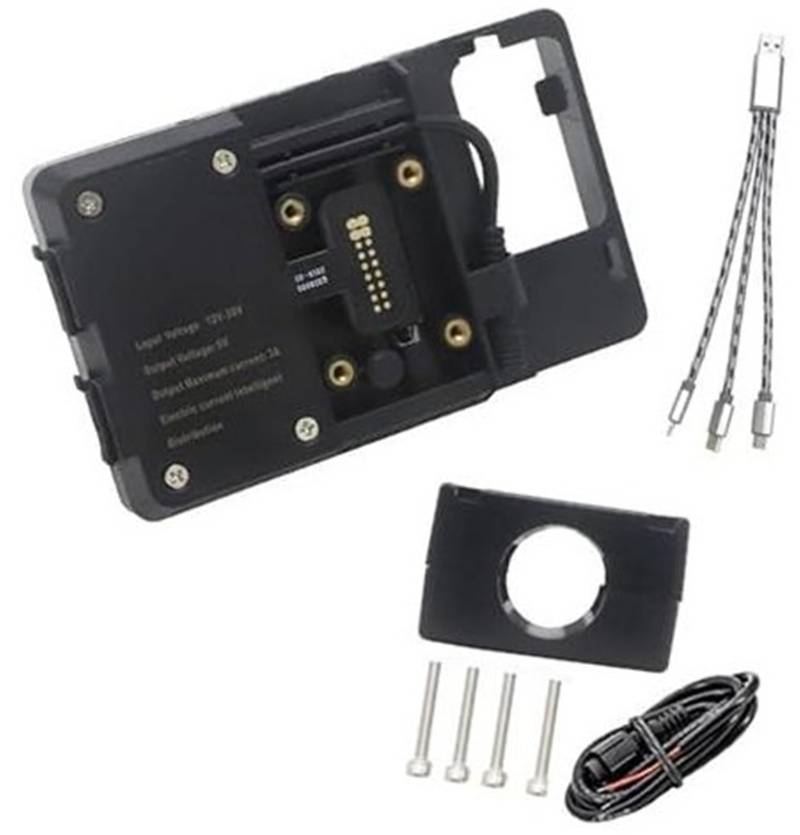 Szwaldaper GPS-Moto-Telefonhalterung, for NMAX 155, for NMAX 125 2015-2020 Motorrad-GPS-Telefon USB-Navigationshalterung mit kabellosem Laden Motorrad-Telefonhalterung(Black USB 22mm Clip) von Szwaldaper