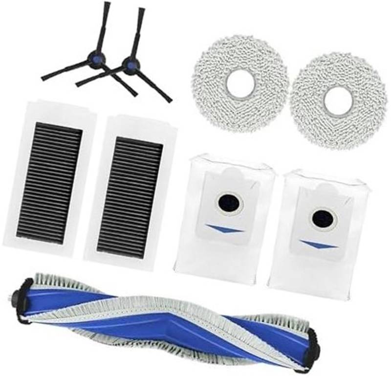 Szwaldaper Hauptbürste HEPA-Filter Staubbeutel Seitenbürsten Wischtücher Ersatzteil, for Ecovacs Deebot X5 Omni X5 Pro Staubsaugerzubehör Ersatzpads für Dampfreiniger von Szwaldaper
