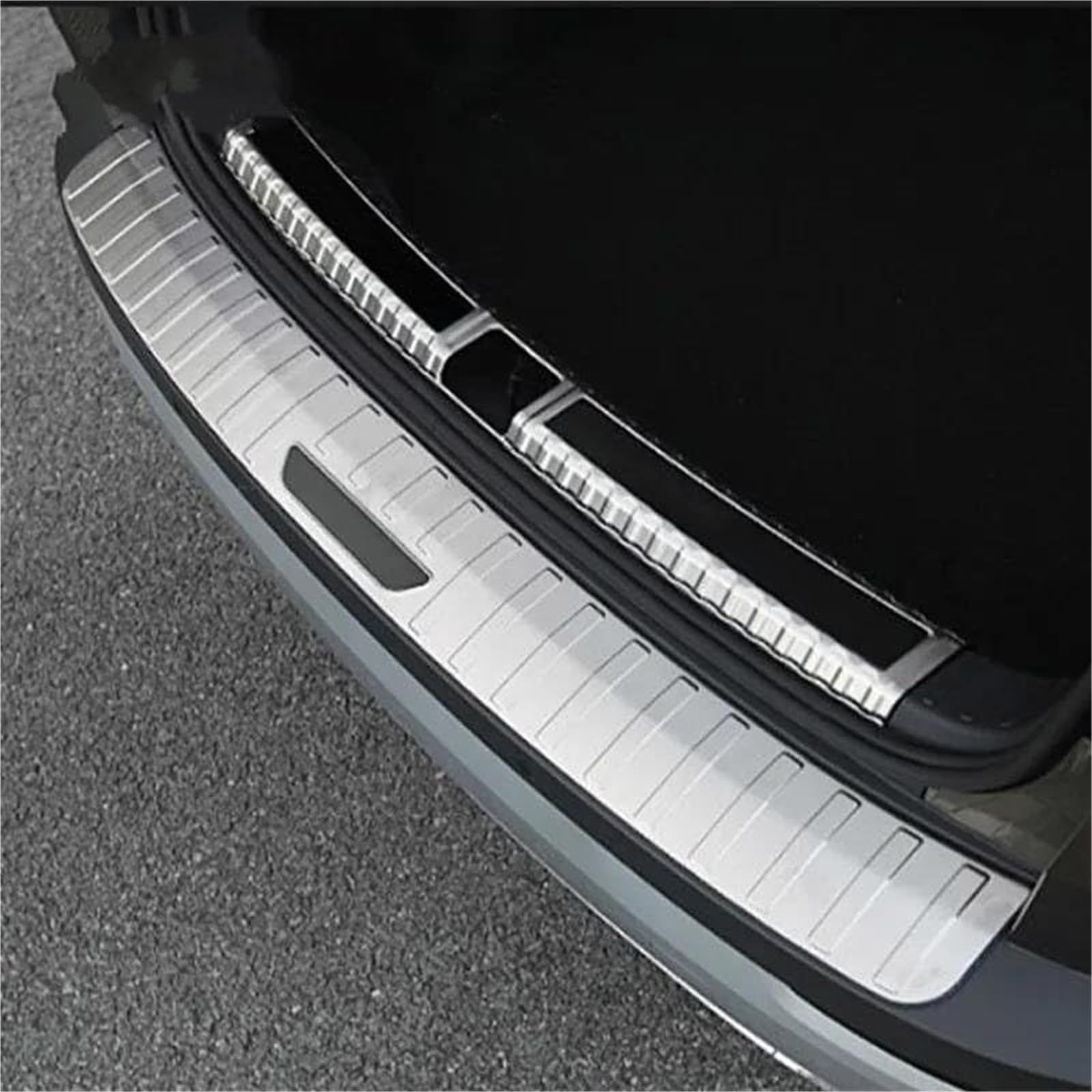 Szwaldaper Hinterer äußerer Schutz-Stoßstangen-Schutz-Zier-Abdeckungs-Türschwellen-Verschleiss-Platten-Auto-Styling-Dekoration, for Skoda, for Karoq, 2019 Auto-Heckstoßstangenschutz aus Gummi von Szwaldaper