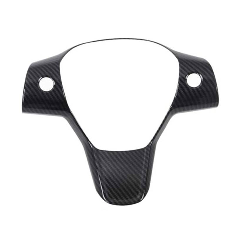 Szwaldaper Innenabdeckung Lenkrad Schutzrahmen Patch Trim, for Tesla, Modell Y 2021 Autozubehör Kohlefaser ABS Auto-Lenkradaufkleber von Szwaldaper