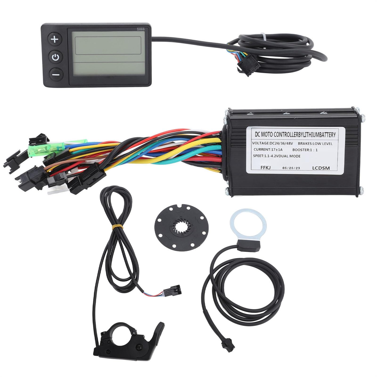 Szwaldaper Motorsteuerungssatz for Elektrofahrräder, for 17 A, 3-Modus-Steuerung, S866, LCD-Display, FT 8C, Magnetpunkt, 109R, Lithium-Batterie for Gaspedal Armaturenbrett-Displayabdeckung Szwaldaper Motorsteuerungssatz for Elektrofahrräder, for 17 A, 3-Modus-Steuerung, S866, LCD-Display, FT 8C, Magnetpunkt, 109R, Lithium-Batterie for Gaspedal Armaturenbrett-Displayabdeckung von Szwaldaper