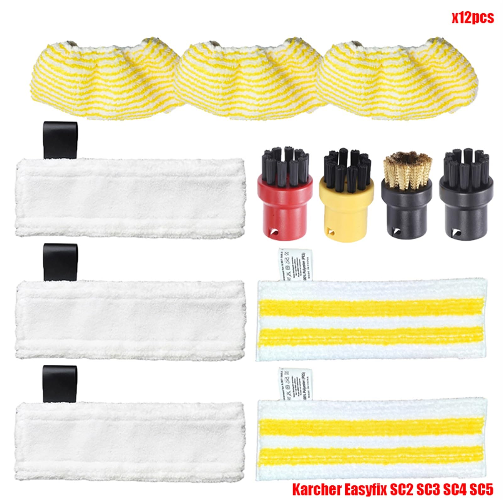 Szwaldaper Neu Mikrofaser Steam Mop Lumpen Kopf Pinsel EasyFix SC2 SC3 SC4 SC5 Handheld Staubsauger Zubehör Glas Schaber Ersatzteile für Dampfreiniger(Set15) von Szwaldaper