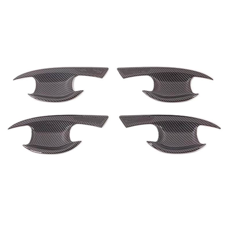 Szwaldaper RHD, for Kia, Ceed 3 Cee'd CEE D SW Proceed 2018-2021, Kohlefaser-Autotürgriffabdeckung, Zieraufkleber, Styling-Zubehör Autotürgriffabdeckung(Black Bowl) von Szwaldaper