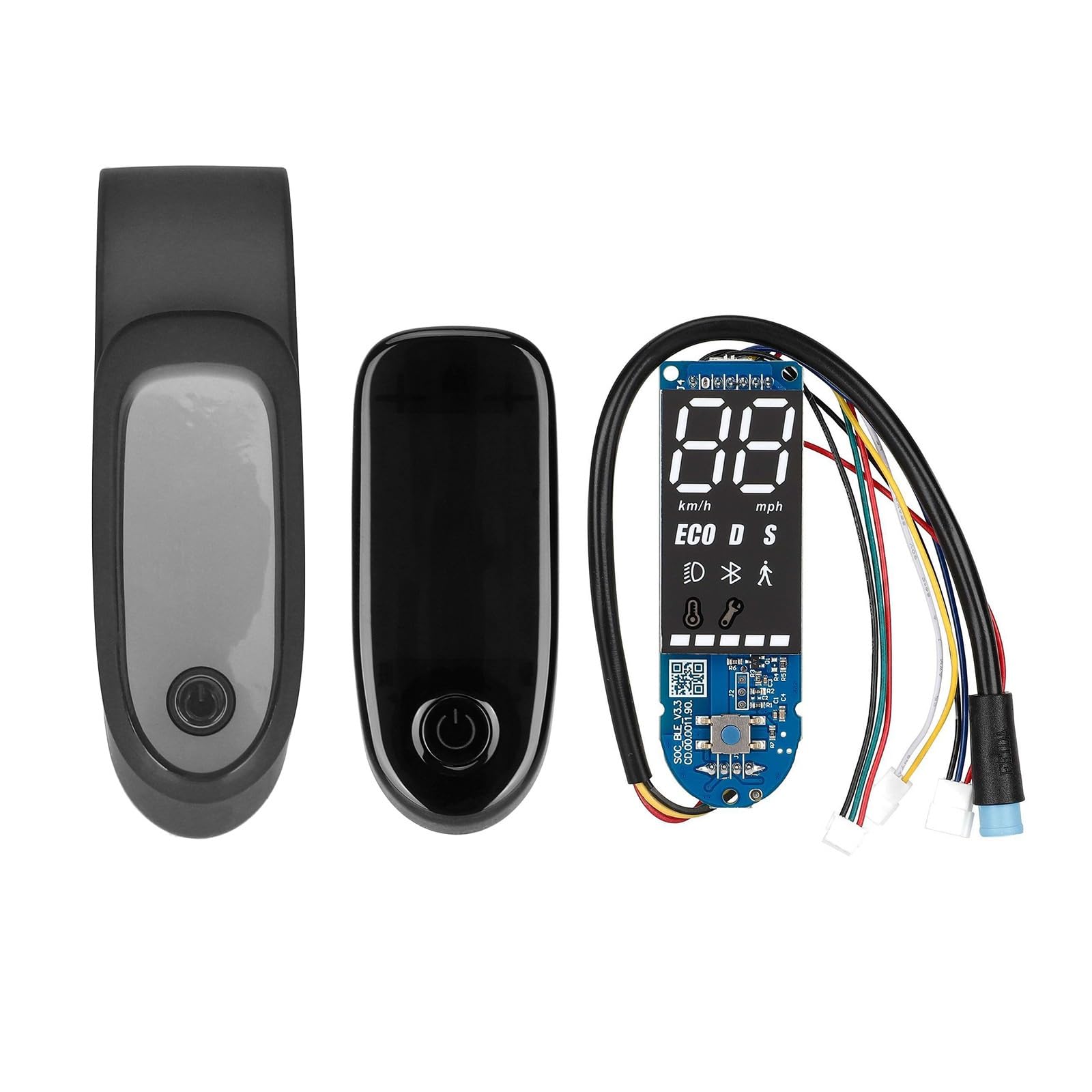 Szwaldaper Schalttafel Bluetooth-Platinentafel Silikon-Schutzhülle Instrumentenanzeige-Kit, for Ninebot, F40 F30 F25 F20 Teile Armaturenbrett-Displayabdeckung(1 Set Black) von Szwaldaper