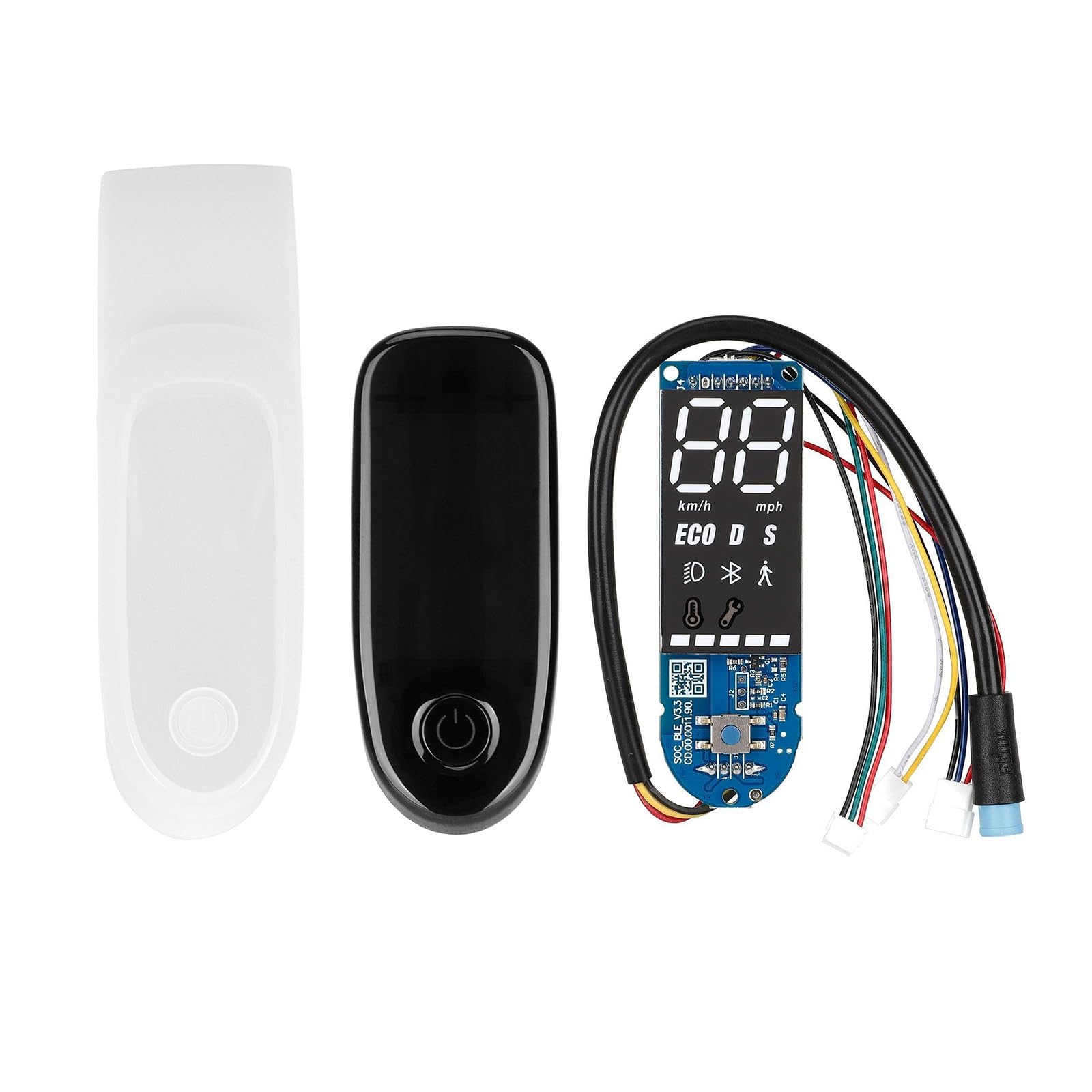 Szwaldaper Schalttafel Bluetooth-Platinentafel Silikon-Schutzhülle Instrumentenanzeige-Kit, for Ninebot, F40 F30 F25 F20 Teile Armaturenbrett-Displayabdeckung(1 Set White) von Szwaldaper
