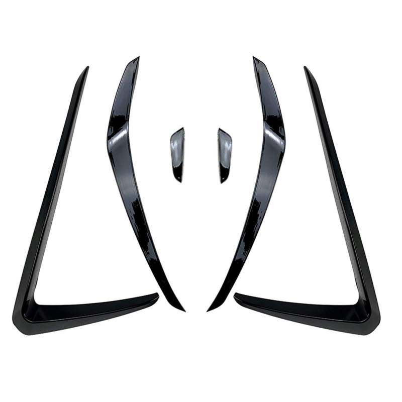 Szwaldaper Seitliche Lüftungsschlitzverkleidung for die vordere Stoßstange, for VW, for Golf, 7 GTI 2013-2016 Schwarzer Auto-Ansaugrahmen-Kühlergrill-Splitter-Spoiler-Canard-Lippe Lüftungsblende für N von Szwaldaper