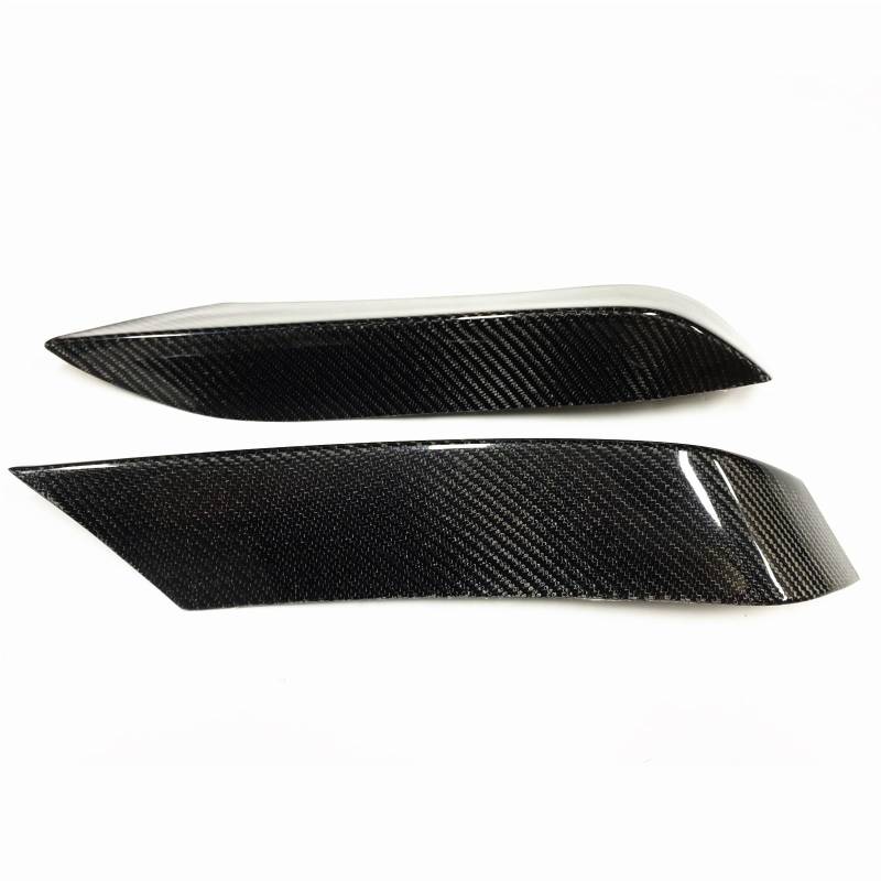 Szwaldaper Seitliche Spoilerlippe for die vordere Stoßstange, for, F80 M3 F82 F83 M4 2015-2020 Kohlefaser-Nebelscheinwerfer-Lampenabdeckung, Lüftungsrahmenverkleidung Lüftungsblende für Nebelscheinwe von Szwaldaper