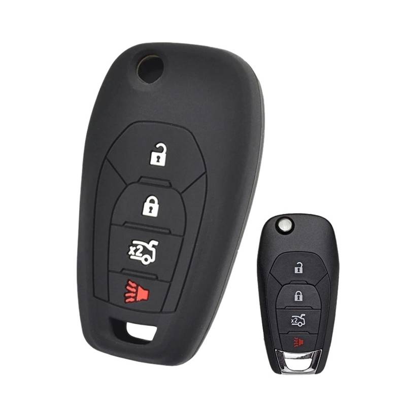 Szwaldaper Silikon-Autoschlüsselhülle for Aufklappen, Schlüsselhülle for Fernbedienung, Schlüsselanhänger, Schutzfolie, for Chevrolet, for Cruze, 2016–2019 Autoschlüsselgehäuse von Szwaldaper