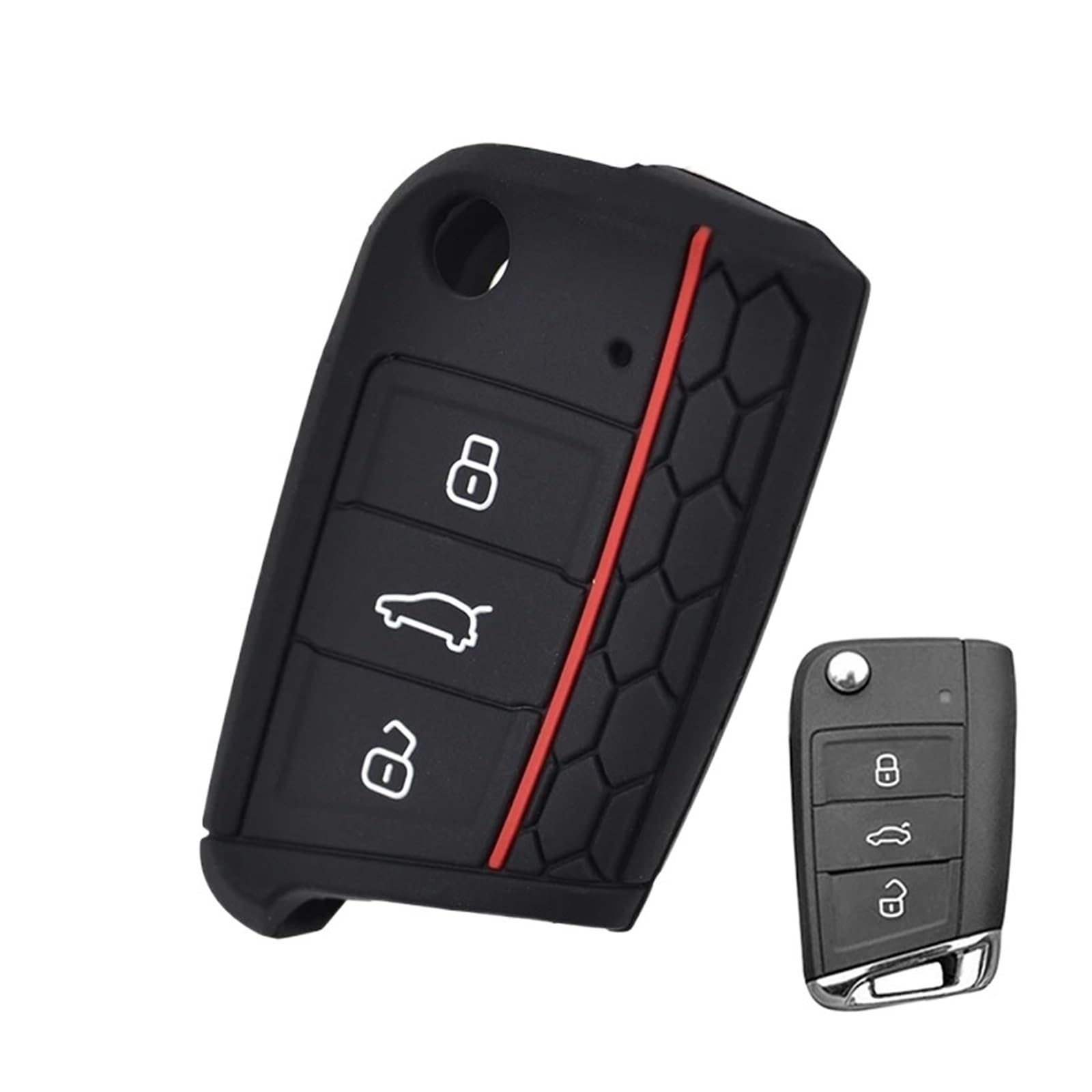 Szwaldaper Silikon-Schlüsselanhänger-Hülle for VW, Polo, Golf 7, Skoda, Octavia, Kodiaq, Karoq, Seat, Ateca, Leon, Abdeckungsschale 2016 2017 2018 2019 Autoschlüsselgehäuse Szwaldaper Silikon-Schlüsselanhänger-Hülle for VW, Polo, Golf 7, Skoda, Octavia, Kodiaq, Karoq, Seat, Ateca, Leon, Abdeckungsschale 2016 2017 2018 2019 Autoschlüsselgehäuse von Szwaldaper
