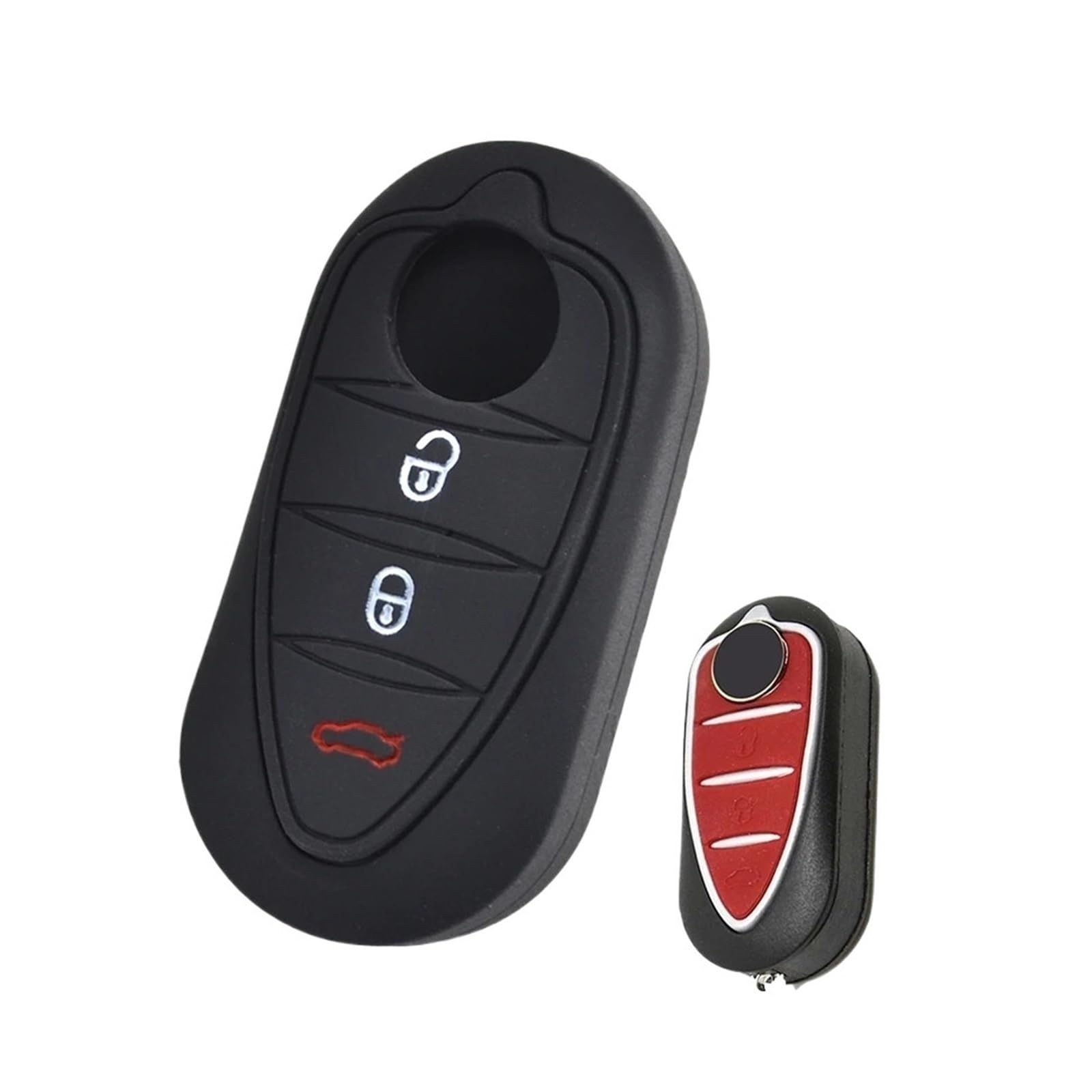Szwaldaper Silikon-Schlüsseletui mit 3 Tasten, Schlüsselanhänger, Schlüsselanhänger, Schlüsselanhänger, Schutz, Alfa, Romeo, Mito, Giulietta, Brera 4C 159, GTA Autoschlüsselgehäuse Szwaldaper Silikon-Schlüsseletui mit 3 Tasten, Schlüsselanhänger, Schlüsselanhänger, Schlüsselanhänger, Schutz, Alfa, Romeo, Mito, Giulietta, Brera 4C 159, GTA Autoschlüsselgehäuse von Szwaldaper