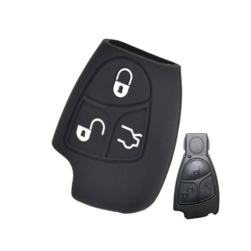 Szwaldaper Silikon-Schlüsseletui mit 3 Tasten, Schlüsselloses Schlüsselanhängergehäuse, Schlüsselanhänger-Schutzhülle, for, CLS SL CES Class Autoschlüsselgehäuse von Szwaldaper