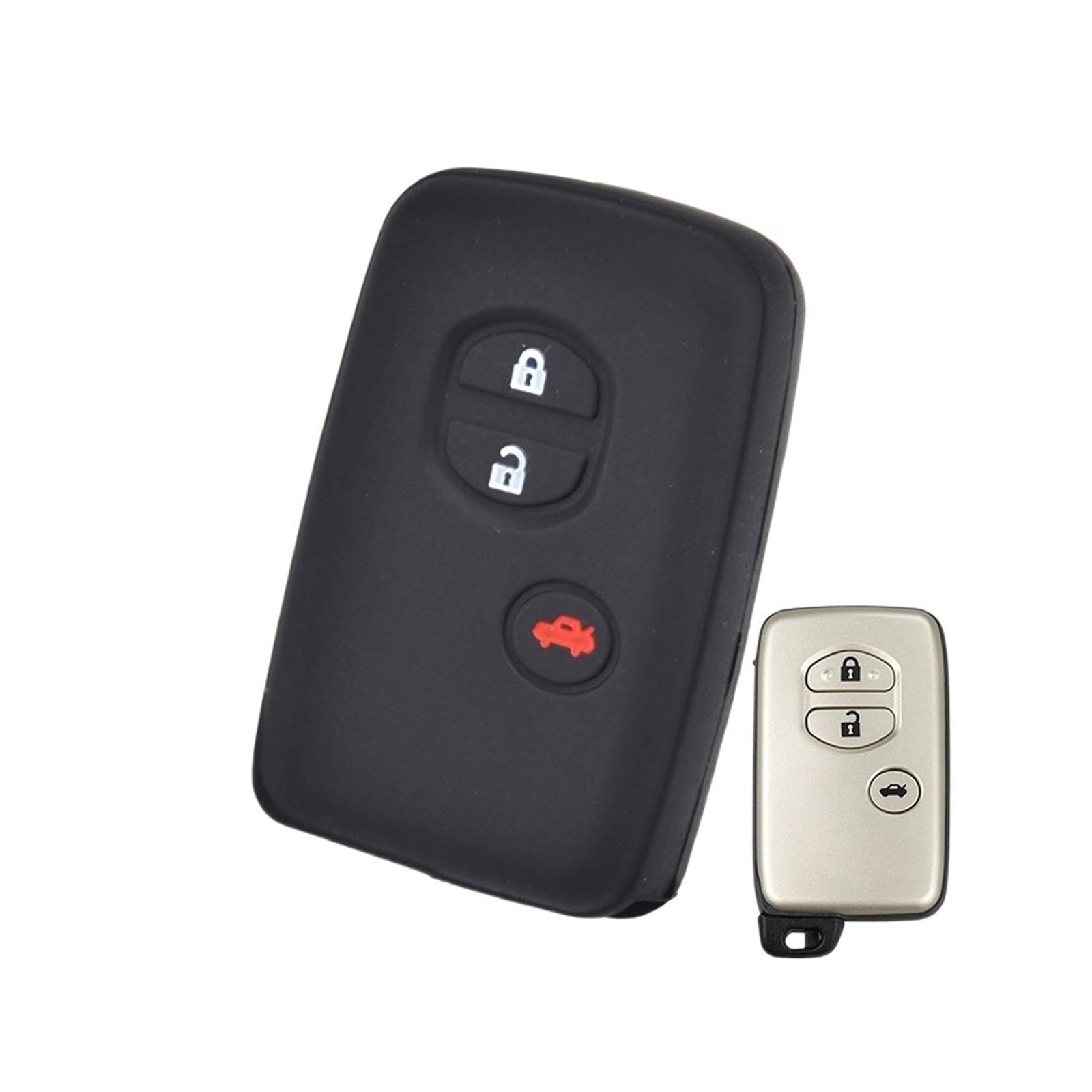 Szwaldaper Silikon-Schlüsseletui mit 3 Tasten, Schutz for Schlüsselanhänger, for Toyota, Land Cruiser, Prado, Avensis IQ, Corolla, Prius, Highlander, Yaris Autoschlüsselgehäuse Szwaldaper Silikon-Schlüsseletui mit 3 Tasten, Schutz for Schlüsselanhänger, for Toyota, Land Cruiser, Prado, Avensis IQ, Corolla, Prius, Highlander, Yaris Autoschlüsselgehäuse von Szwaldaper