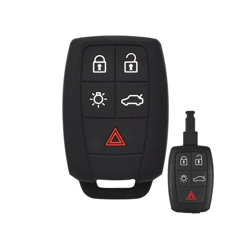 Szwaldaper Silikon-Schlüsseletui mit 5 Tasten, for schlüssellose Fernbedienung, for, XC90, C70, S60, D5, V50, S40, C30 Autoschlüsselgehäuse von Szwaldaper