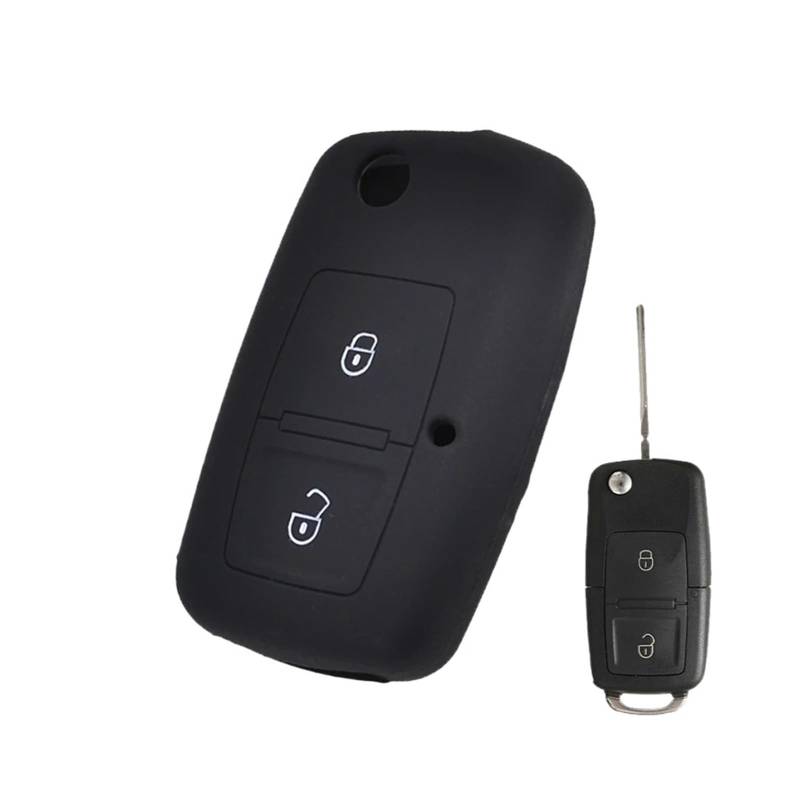 Szwaldaper Silikon-Schlüsselgehäuse mit 2 Tasten, for Auto-Fernbedienung, Schlüsselanhänger, Schutzhülle, Schutzfolie, for VW, Skoda, Octavia, Fabia, Superb 1998-2008 Autoschlüsselgehäuse von Szwaldaper