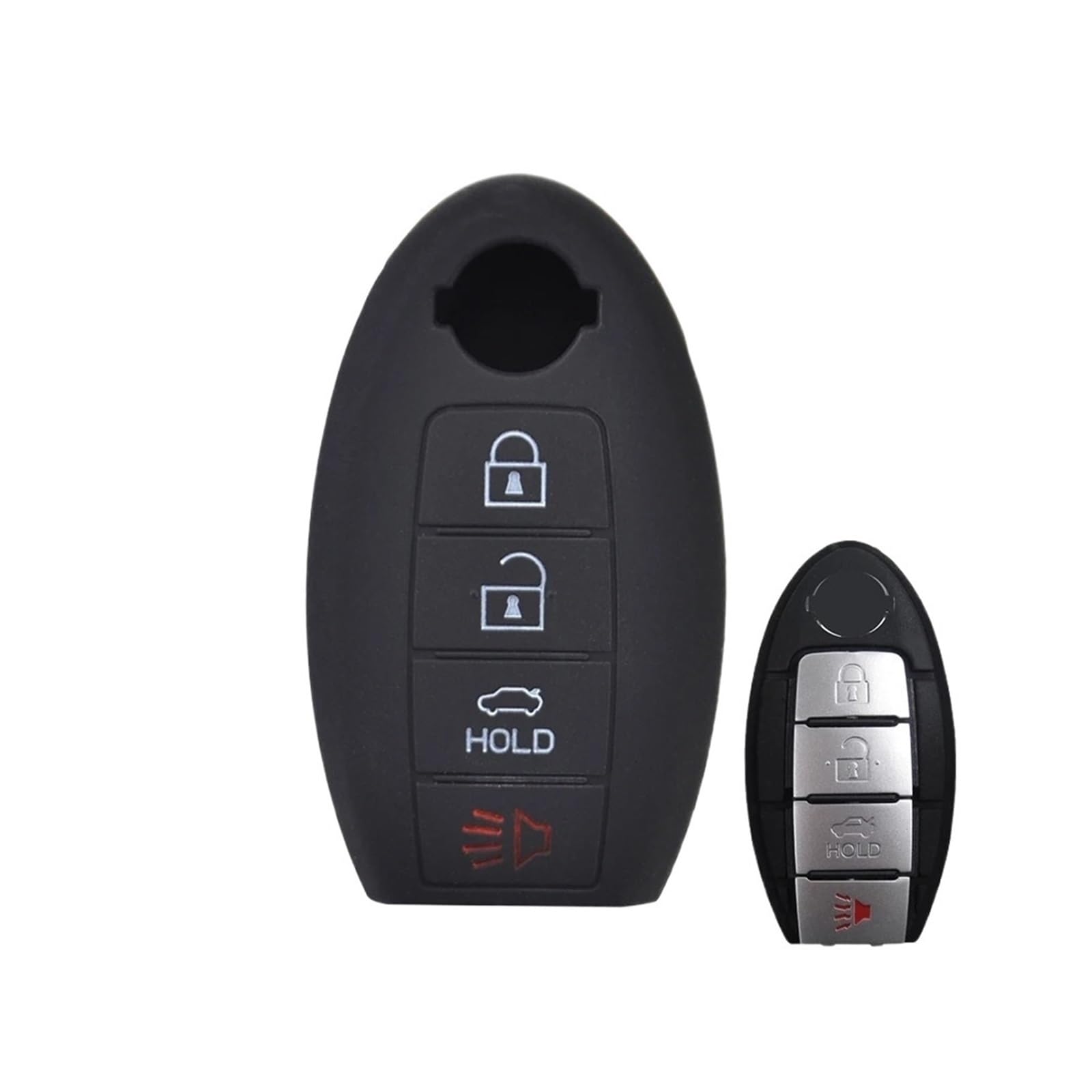 Szwaldaper Silikon-Schlüsselgehäuse mit 4 Tasten, Schutzfolie for Schlüsselanhänger, for Nissan, 370Z, Altima, Maxima, Murano, Pathfinder, Rogue, Sentra, Versa Titan GT-R Leaf Autoschlüsselgehäuse Szwaldaper Silikon-Schlüsselgehäuse mit 4 Tasten, Schutzfolie for Schlüsselanhänger, for Nissan, 370Z, Altima, Maxima, Murano, Pathfinder, Rogue, Sentra, Versa Titan GT-R Leaf Autoschlüsselgehäuse von Szwaldaper