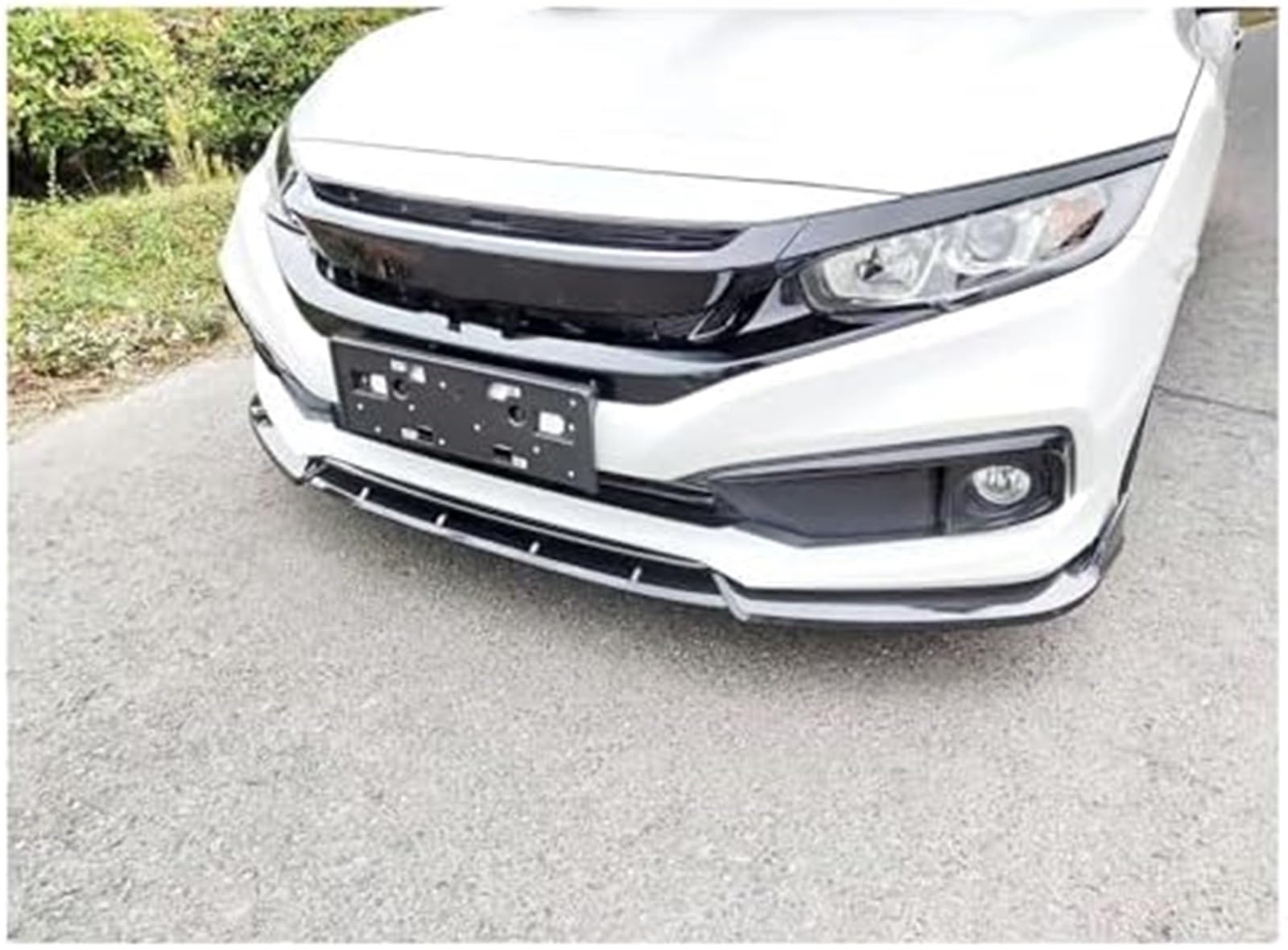 Szwaldaper Splitter, for Civic, for Limousine 2019 20 2021 Frontstoßstangensplitter Lippendiffusor Spoiler Carbon-Oberfläche Rock Body Kit Lippensplitter(Carbon-Oberfläche) Frontstoßstangenlippe(BLACK von Szwaldaper