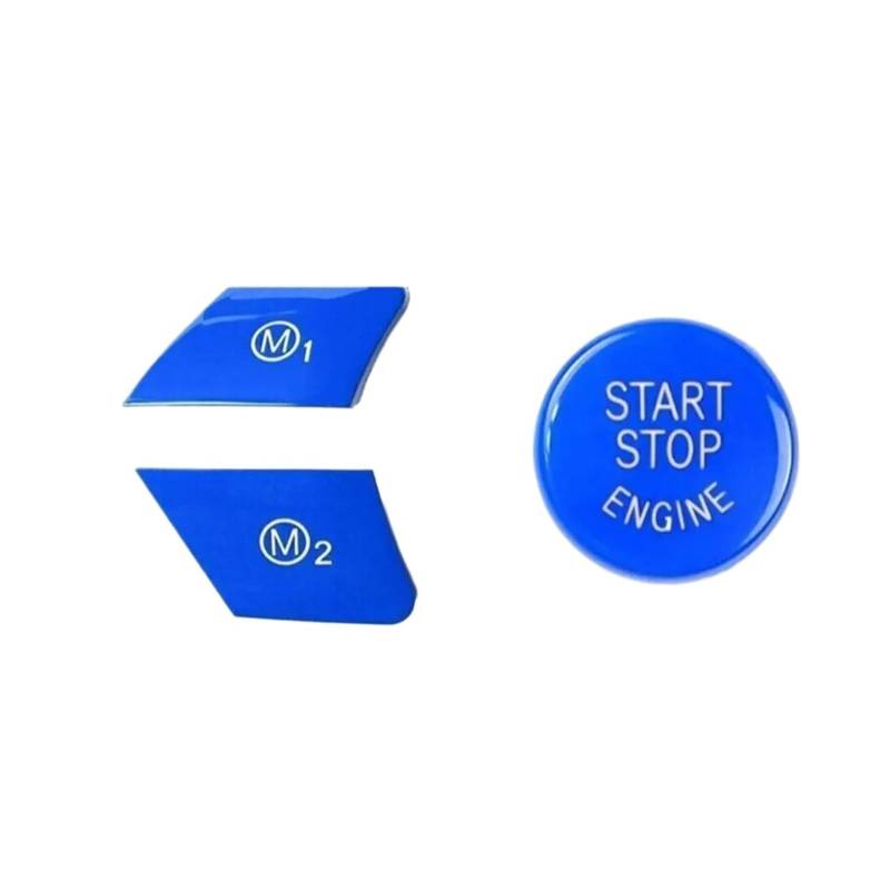 Szwaldaper for, for M3 M4 M5 M6 X5M X6M F80 F82 F83 F10 F21 F30 F32 F33 F36 F06 F12 Auto Lenkrad Taste M1 M2 Modus Schalter Trim Abdeckung Auto-Lenkradaufkleber(Blue) von Szwaldaper
