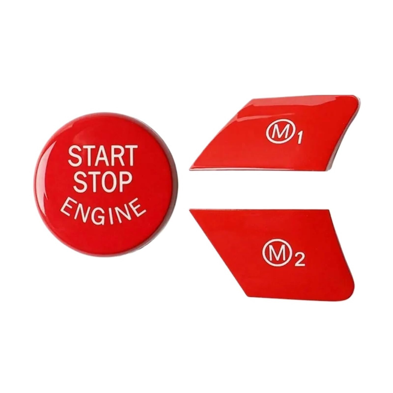 Szwaldaper for, for M3 M4 M5 M6 X5M X6M F80 F82 F83 F10 F21 F30 F32 F33 F36 F06 F12 Auto Lenkrad Taste M1 M2 Modus Schalter Trim Abdeckung Auto-Lenkradaufkleber(Red) von Szwaldaper