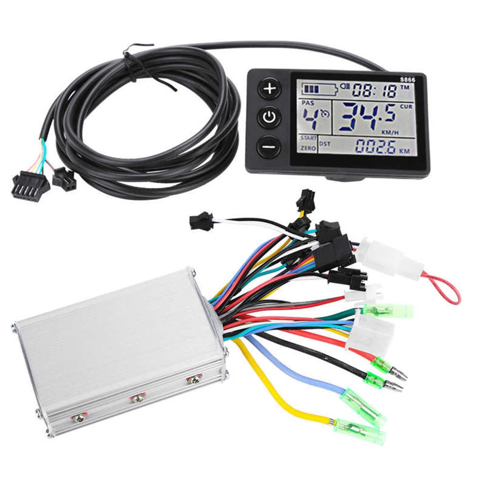 Szwaldaper for 24V/36V/48V 20W/30W Elektro-Fahrrad-Controller E-Bike Scooter Brushless Meter Controller mit LCD-Display Armaturenbrett-Displayabdeckung(36V-48V) von Szwaldaper