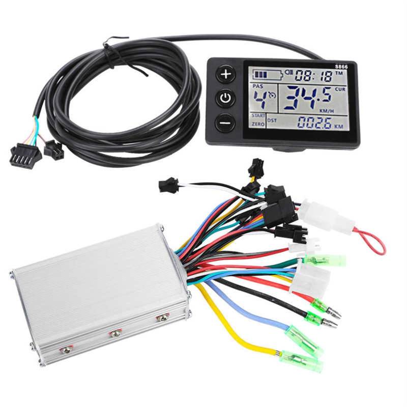 Szwaldaper for 24V/36V/48V 20W/30W Elektro-Fahrrad-Controller E-Bike Scooter Brushless Meter Controller mit LCD-Display Armaturenbrett-Displayabdeckung(36V-48V) von Szwaldaper