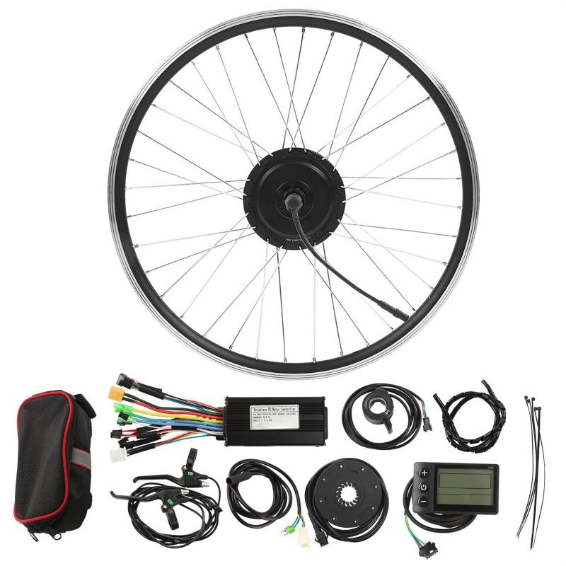 Szwaldaper for 26 Zoll 500 W Elektro-Fahrradmotor, bürstenloser, getriebeloser Bausatz, E-Bike-Nabenumbausatz, LCD-S866-Anzeige, Frontantriebsgetriebe Armaturenbrett-Displayabdeckung von Szwaldaper