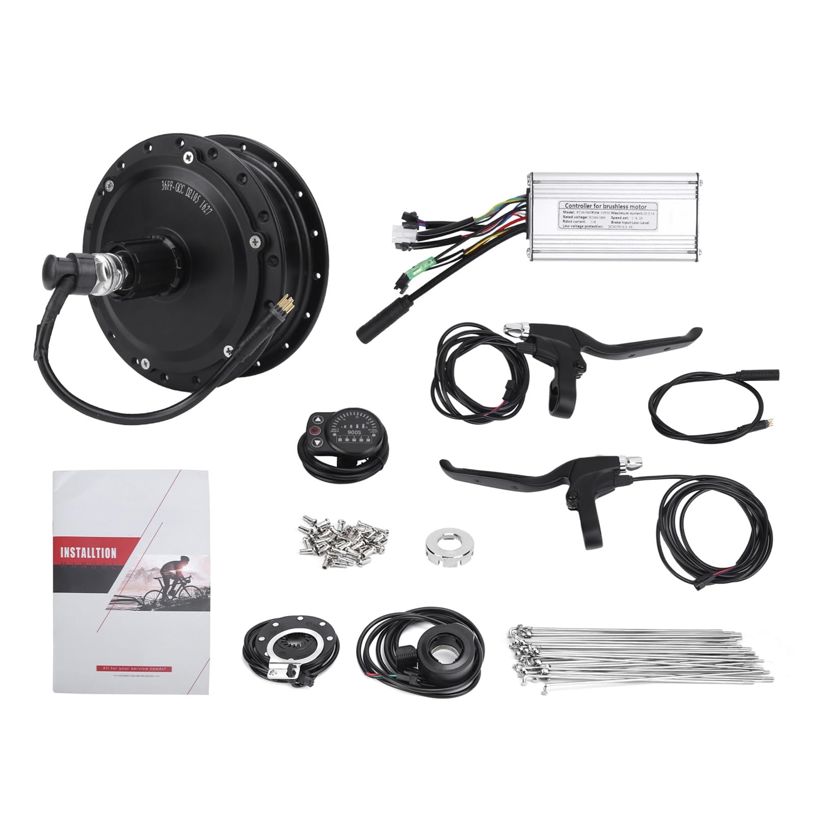 Szwaldaper for 36V 500W Hinterradnabenmotor Elektrischer Umbausatz mit KT-900S-Anzeigemesser 12G-Rad 20/24/26 Zoll Armaturenbrett-Displayabdeckung(24inch) von Szwaldaper
