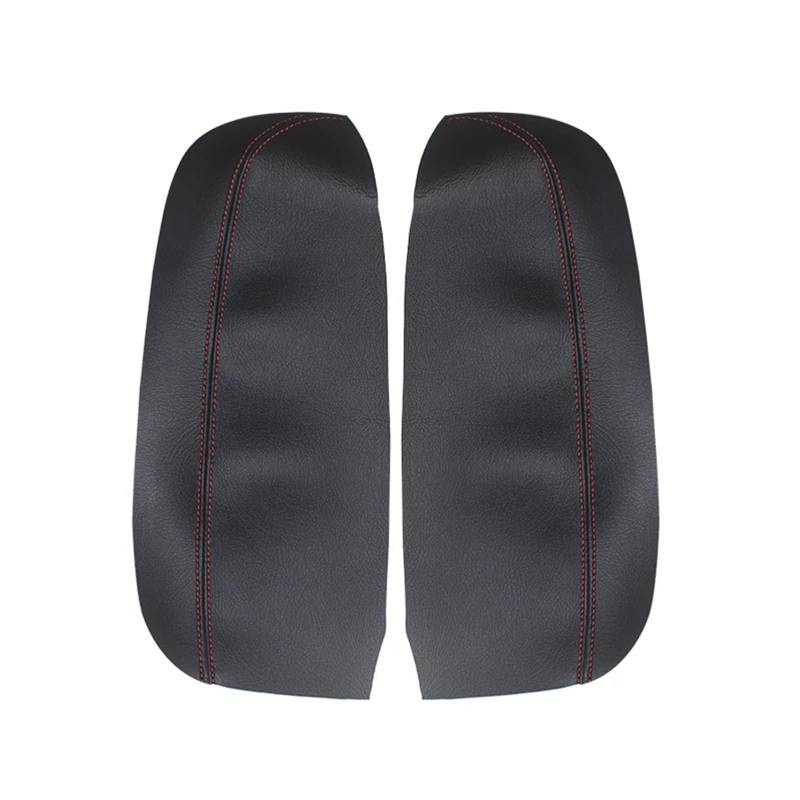 Szwaldaper for Acura, for RDX 2007 2008 2009 2010 2011 2012 2 Stück Auto weiches Leder Vordertür Armlehne Panel Abdeckung Innenaufkleber Dekor Auto-Innentürverkleidung(Black-red line) von Szwaldaper