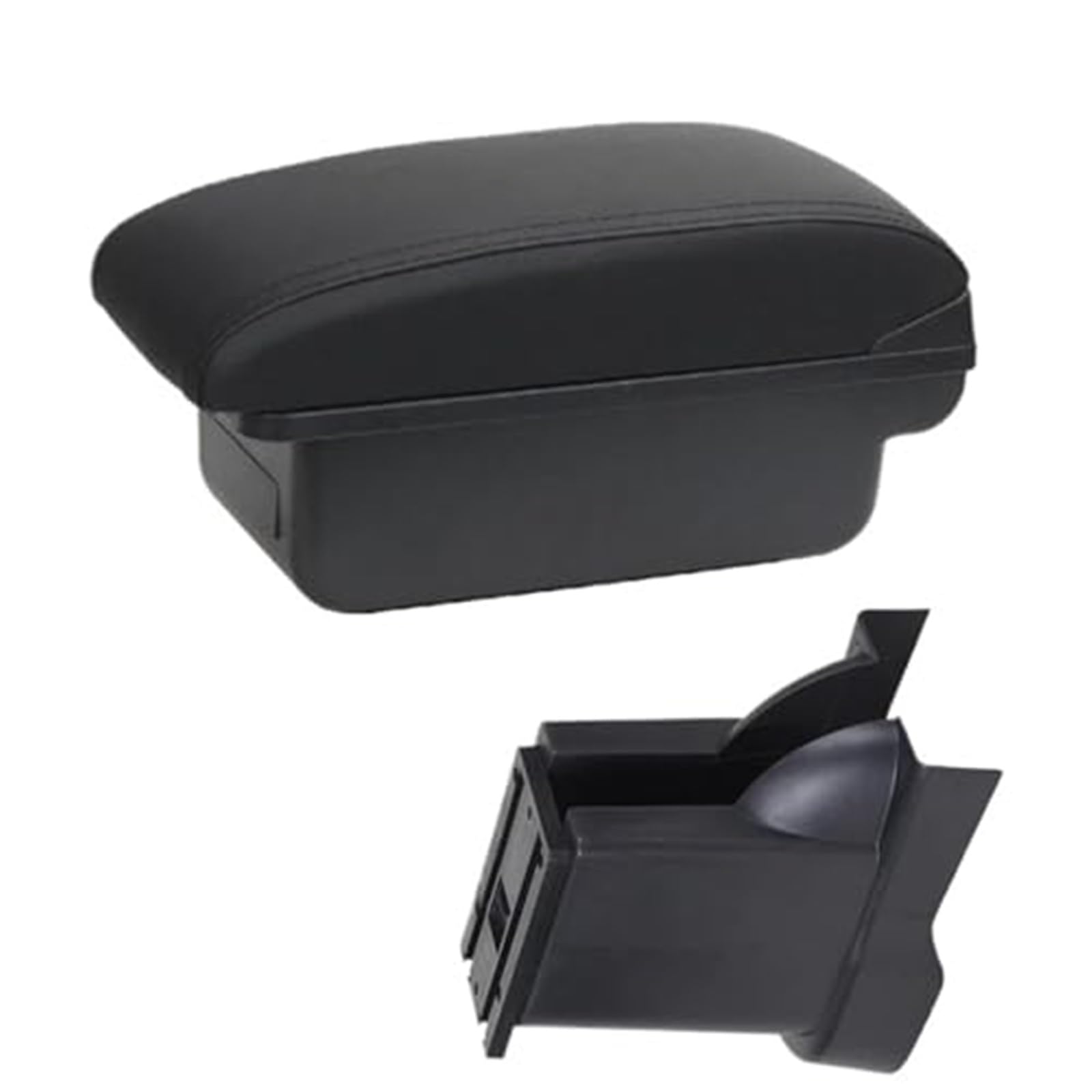 Szwaldaper for Alto 2008-2016 Box Center Center Console Lagerung Retrofit Tasse Halter Auto Zubehör Auto-Armlehnenbox(Black C2 Black Line No USB) von Szwaldaper