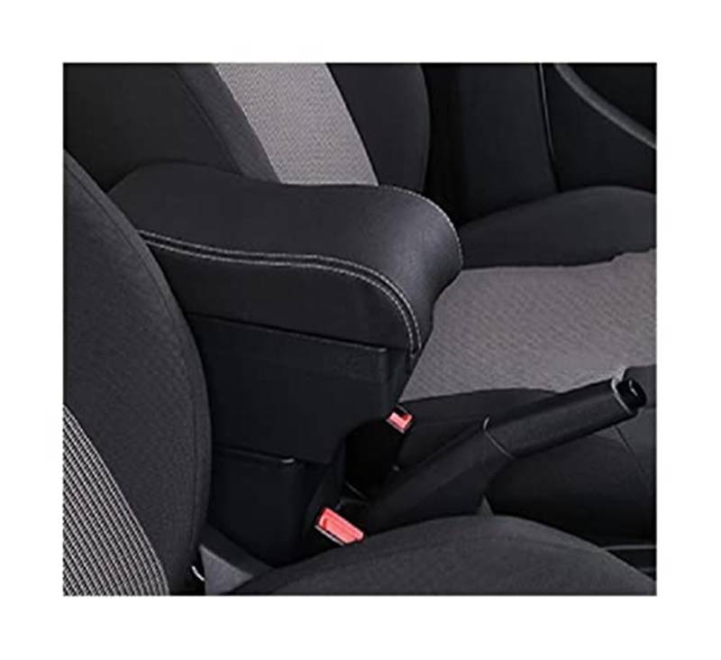 Szwaldaper for Chevrolet, for Spark Car Armlehnenbox Innenraum Mittelkonsole Aufbewahrungsbox Armlehne Auto-Styling-Zubehör Auto-Armlehnenbox(Black A3 White Line No USB) von Szwaldaper