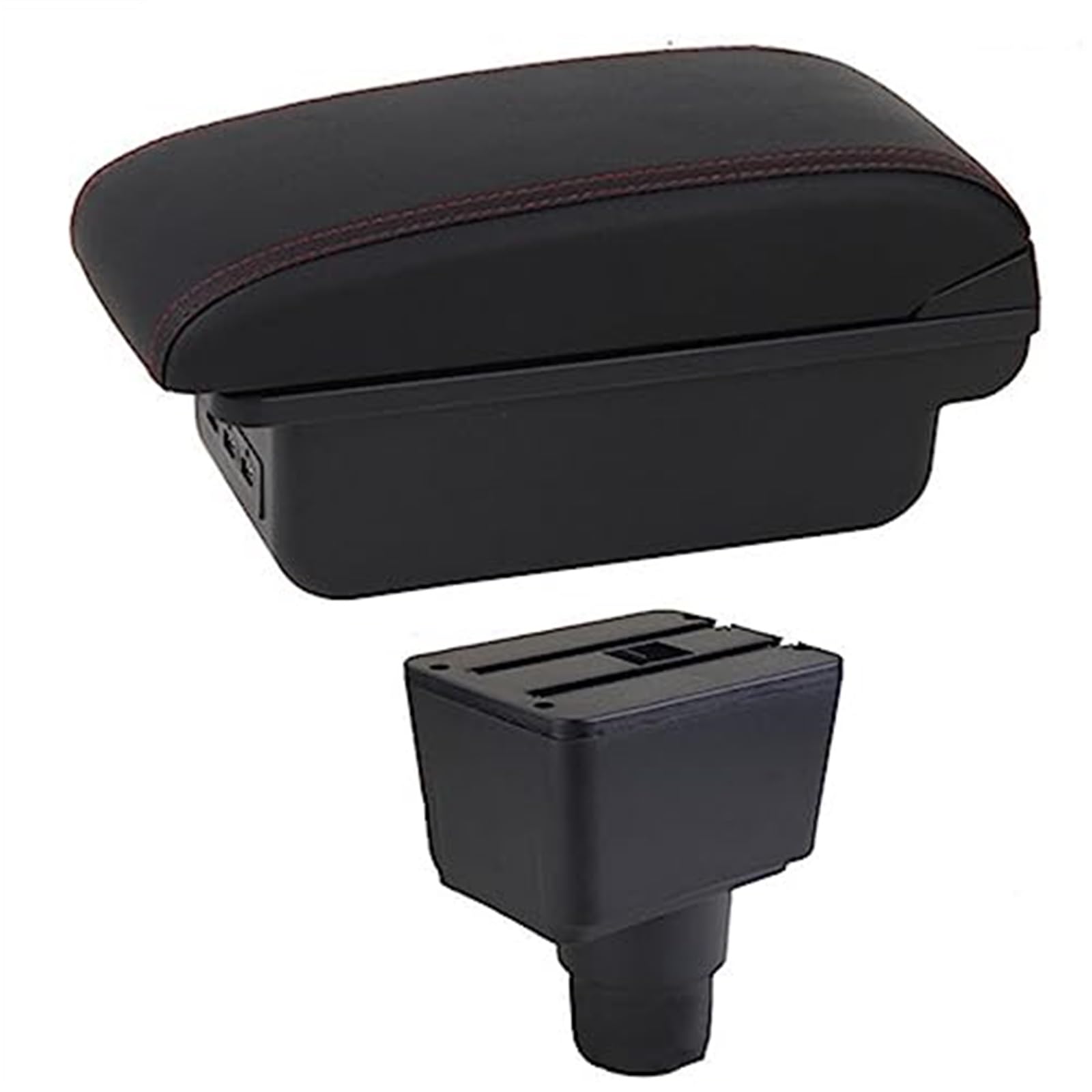 Szwaldaper for Ford, for Ecosport, 2018–2021, Auto-Armlehnenbox, Innendetails, Retrofit Center Storage Box Konsolenzubehör Auto-Armlehnenbox(Black C1 Red Line) von Szwaldaper
