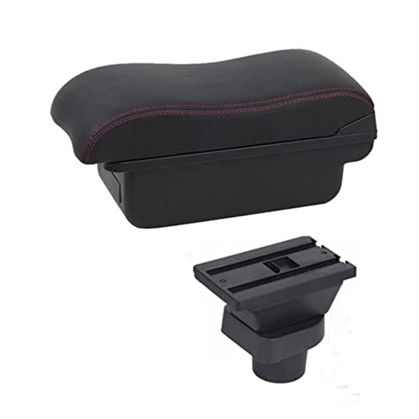 Szwaldaper for Liana Armlehne Box Arm Ellenbogen Rest Center Konsole Lagerung Fall Änderung Zubehör Mit Tasse Halter USB Armlehne Box Auto-Armlehnenbox(Black A2 No USB) von Szwaldaper