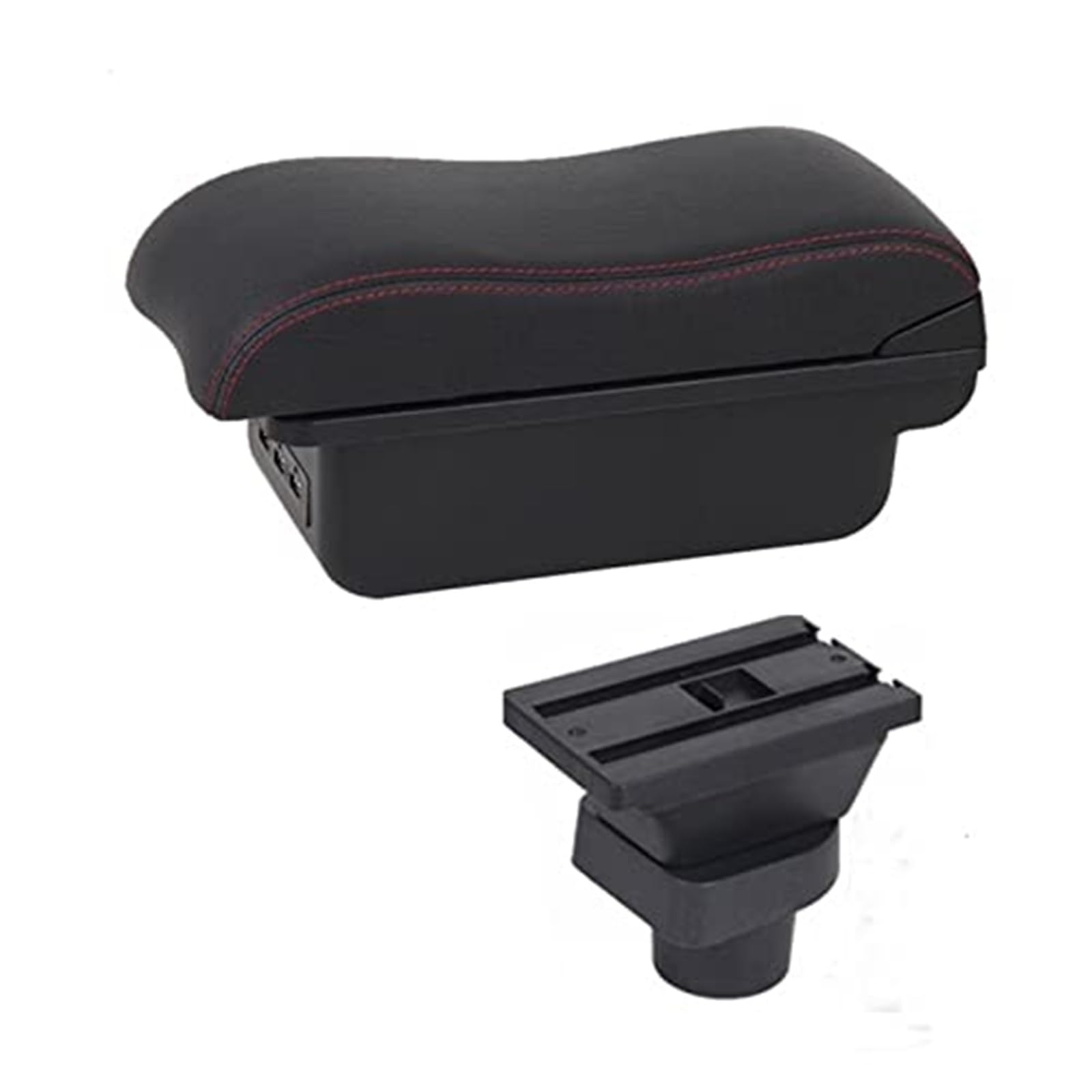 Szwaldaper for Liana Armlehne Box Arm Ellenbogen Rest Center Konsole Lagerung Fall Änderung Zubehör Mit Tasse Halter USB Armlehne Box Auto-Armlehnenbox(Black B2 3 USB) von Szwaldaper