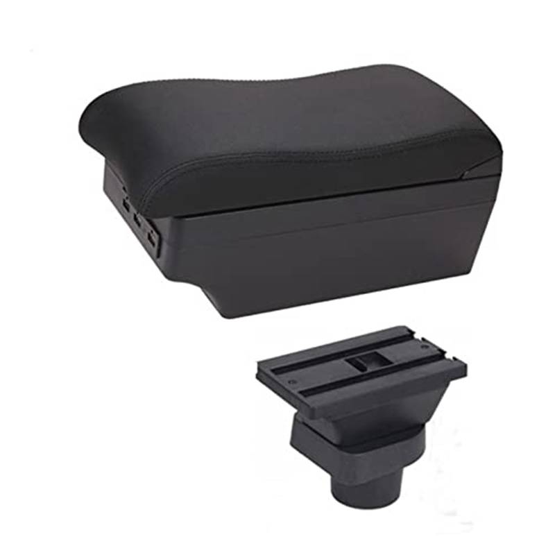 Szwaldaper for Liana Armlehne Box Arm Ellenbogen Rest Center Konsole Lagerung Fall Änderung Zubehör Mit Tasse Halter USB Armlehne Box Auto-Armlehnenbox(Black C1 7 USB) von Szwaldaper