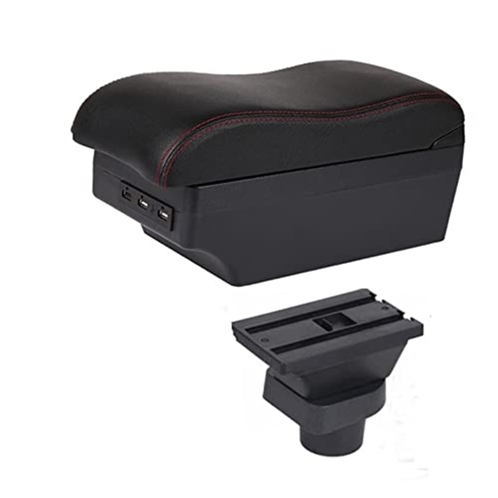 Szwaldaper for Liana Armlehne Box Arm Ellenbogen Rest Center Konsole Lagerung Fall Änderung Zubehör Mit Tasse Halter USB Armlehne Box Auto-Armlehnenbox(Black C2 7 USB) von Szwaldaper