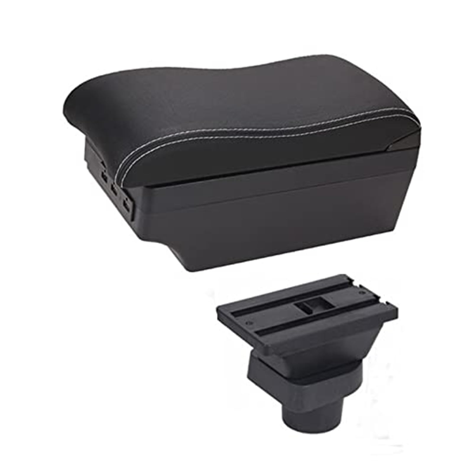 Szwaldaper for Liana Armlehne Box Arm Ellenbogen Rest Center Konsole Lagerung Fall Änderung Zubehör Mit Tasse Halter USB Armlehne Box Auto-Armlehnenbox(Black C3 7 USB) von Szwaldaper