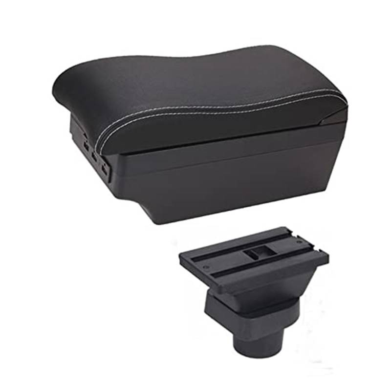 Szwaldaper for Liana Armlehne Box Arm Ellenbogen Rest Center Konsole Lagerung Fall Änderung Zubehör Mit Tasse Halter USB Armlehne Box Auto-Armlehnenbox(Black C3 7 USB) von Szwaldaper