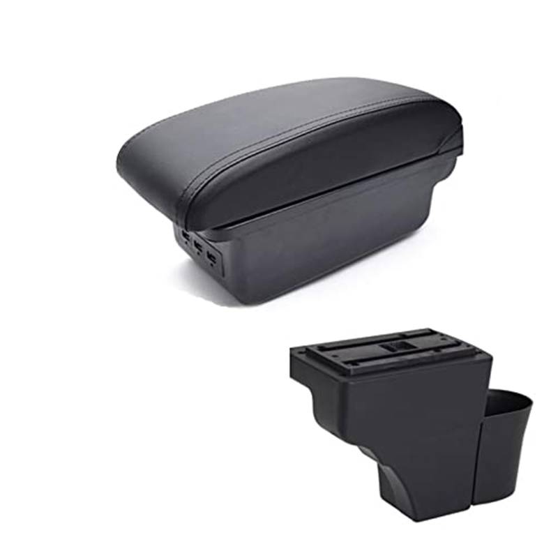 Szwaldaper for Nissan, for Note 2016-2018 Armlehne Innenmittelkonsole Aufbewahrungsbox Armlehne Auto-Styling-Dekoration Auto-Armlehnenbox(Black D Black) von Szwaldaper