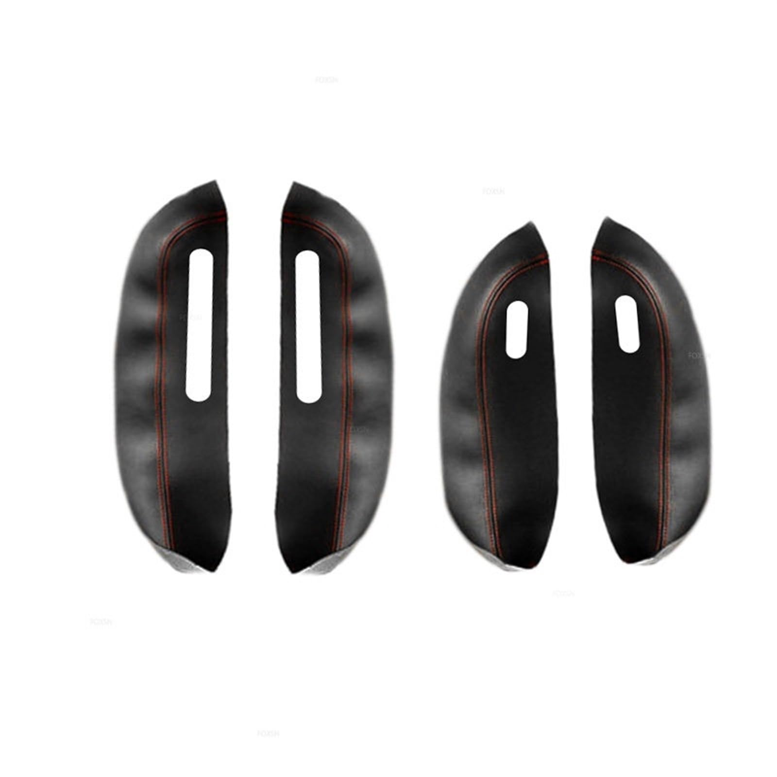 Szwaldaper for Peugeot, 307 2004 2005 2006 2007 2008 2009 2010 2011 2012 2013 Auto Türgriff Panel Armlehne Leder Abdeckung Trim Zubehör Auto-Innentürverkleidung(4pcs Black-red line) von Szwaldaper