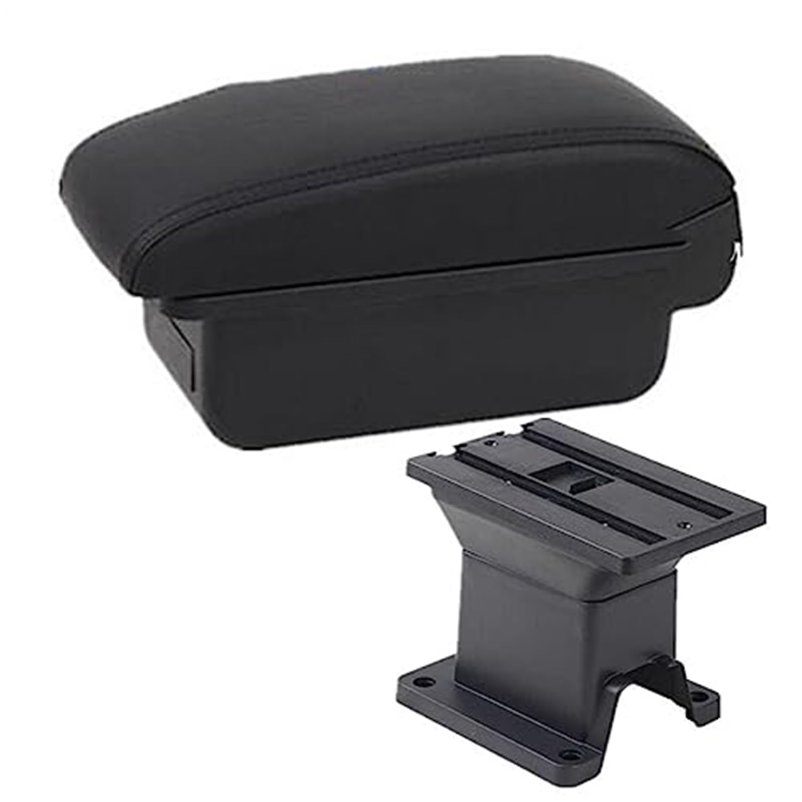 Szwaldaper for Toyota, IQ Armlehne Box Auto Armlehne Innen Zentrale Lagerung Box Auto Zubehör Nachrüstung Teile Mit USB Auto Armlehnen Auto-Armlehnenbox(Black A Black Line No USB) von Szwaldaper