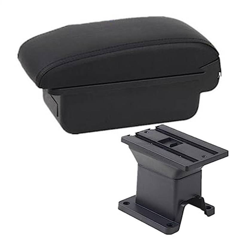 Szwaldaper for Toyota, IQ Armlehne Box Auto Armlehne Innen Zentrale Lagerung Box Auto Zubehör Nachrüstung Teile Mit USB Auto Armlehnen Auto-Armlehnenbox(Black A Black Line No USB) von Szwaldaper