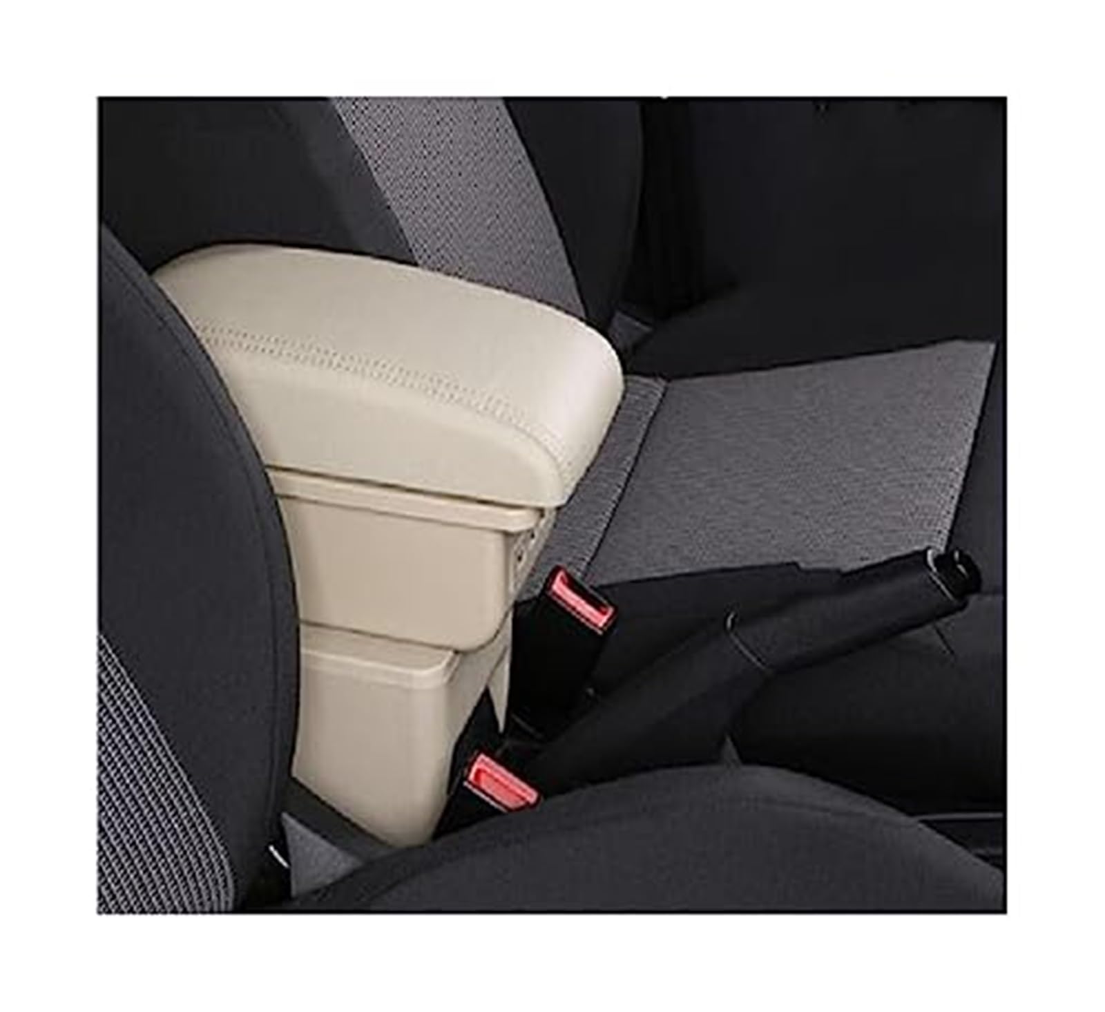 Szwaldaper for Toyota, IQ Armlehne Box Auto Armlehne Innen Zentrale Lagerung Box Auto Zubehör Nachrüstung Teile Mit USB Auto Armlehnen Auto-Armlehnenbox(Black B Beige 3usb) von Szwaldaper
