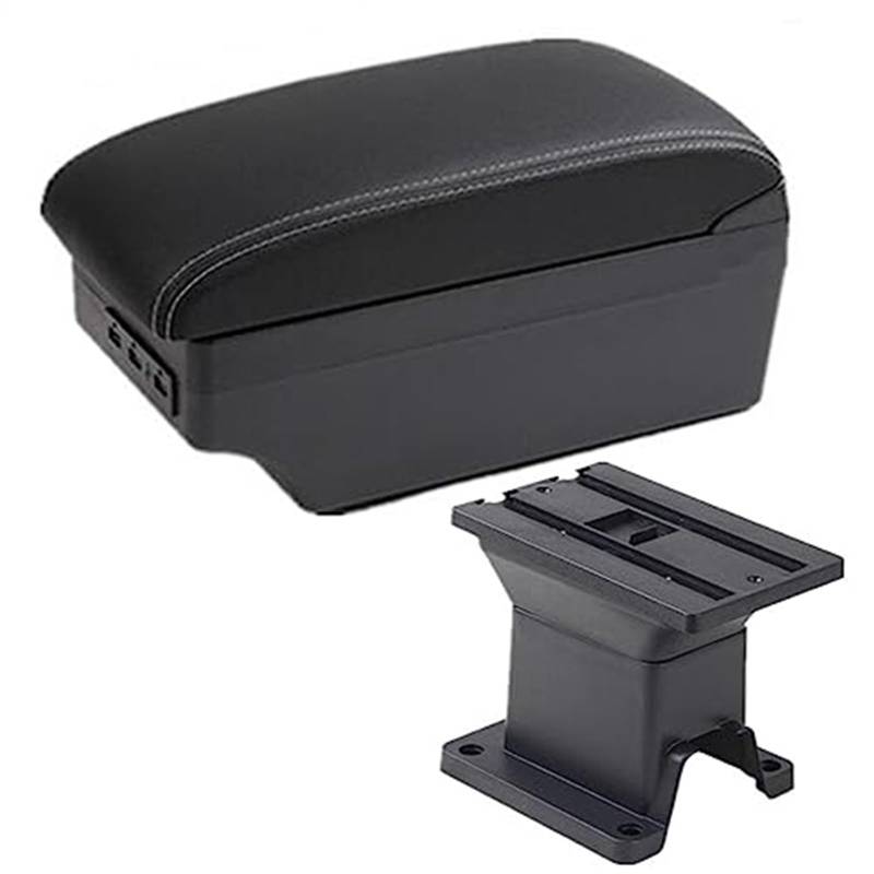 Szwaldaper for Toyota, IQ Armlehne Box Auto Armlehne Innen Zentrale Lagerung Box Auto Zubehör Nachrüstung Teile Mit USB Auto Armlehnen Auto-Armlehnenbox(Black C White Line 7usb) von Szwaldaper
