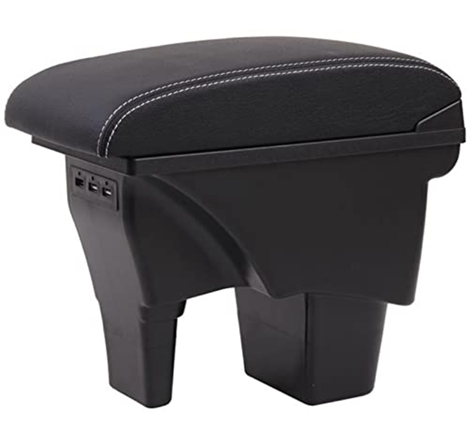 Szwaldaper for Vitara Auto Armlehne Box Auto Center Konsole Lagerung Box Modifikation Zubehör Mit USB Auto-Armlehnenbox(Black Black White Lines) von Szwaldaper