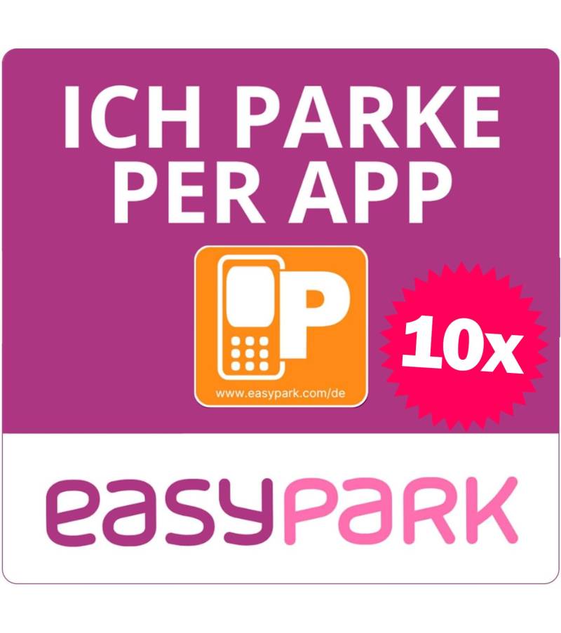 T TAKONE EasyPark Vignette Aufkleber – 10x Wiederablösbare Sticker 80×80 mm, UV-Schutz, Ideal für Windschutzscheibe im Auto von T TAKONE