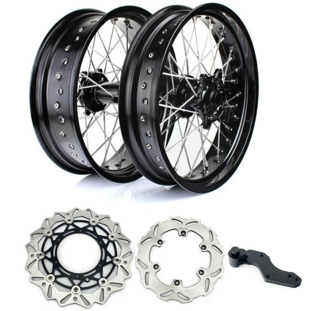 TARAZON 3,5" X 17" 5,0" X 17" Supermoto Radsatz Felgen Radnabe Bremsscheiben Bremssatteladapter für SX SXS SXF EXC XC 125-530 von T | TARAZON