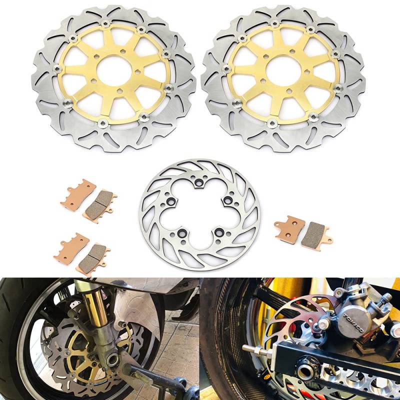 TARAZON Bremsscheiben Bremsbeläge Vorne hinten für Suzuki GSX-R 600 97-03 GSX-R 750 00-03 TL1000S 97-01 von TARAZON