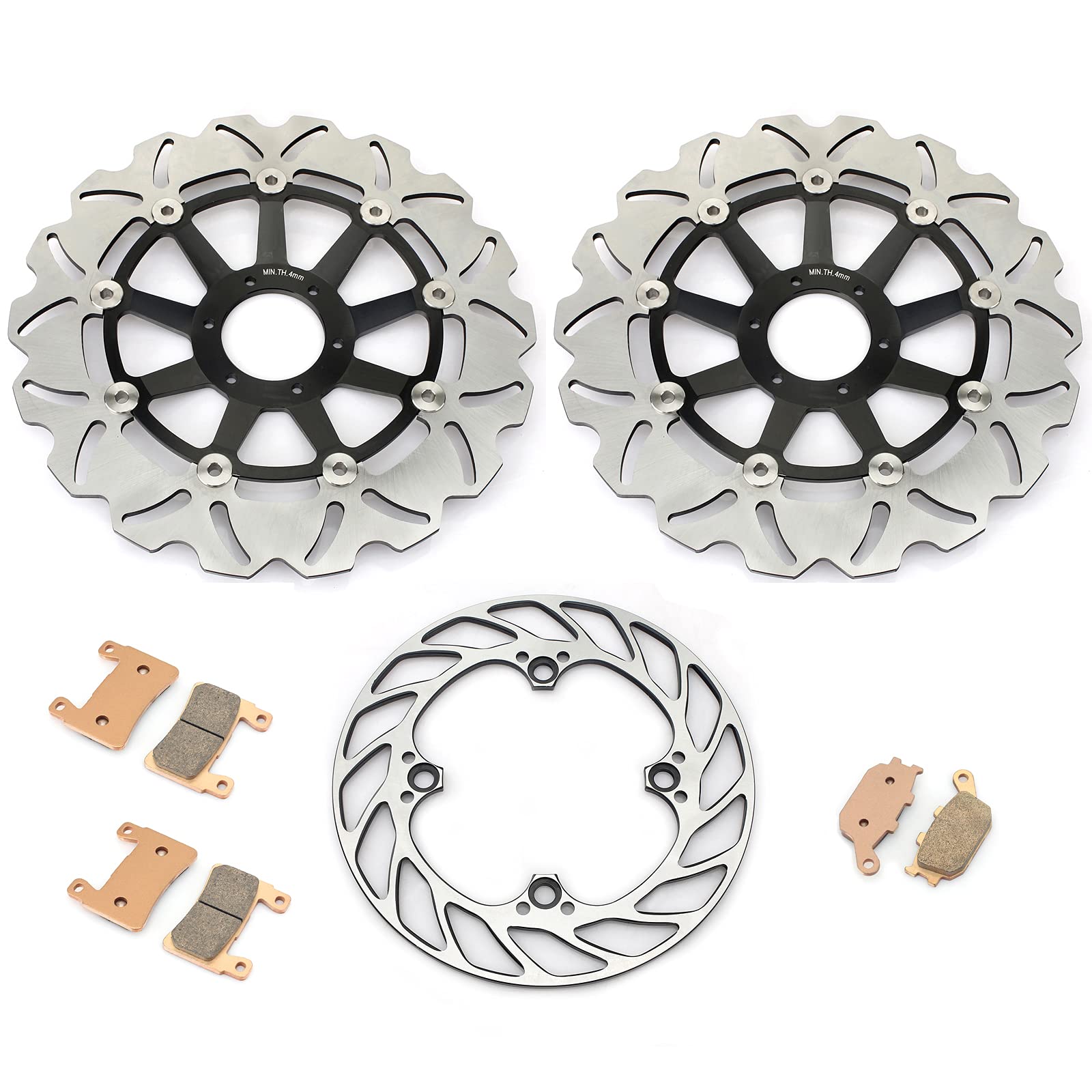 TARAZON Schwarz Vorne Hinten Bremsscheiben +Bremsbeläge für Honda CBR 900 RR Fireblade SC33 1998 1999 TARAZON Schwarz Vorne Hinten Bremsscheiben +Bremsbeläge für Honda CBR 900 RR Fireblade SC33 1998 1999 von TARAZON