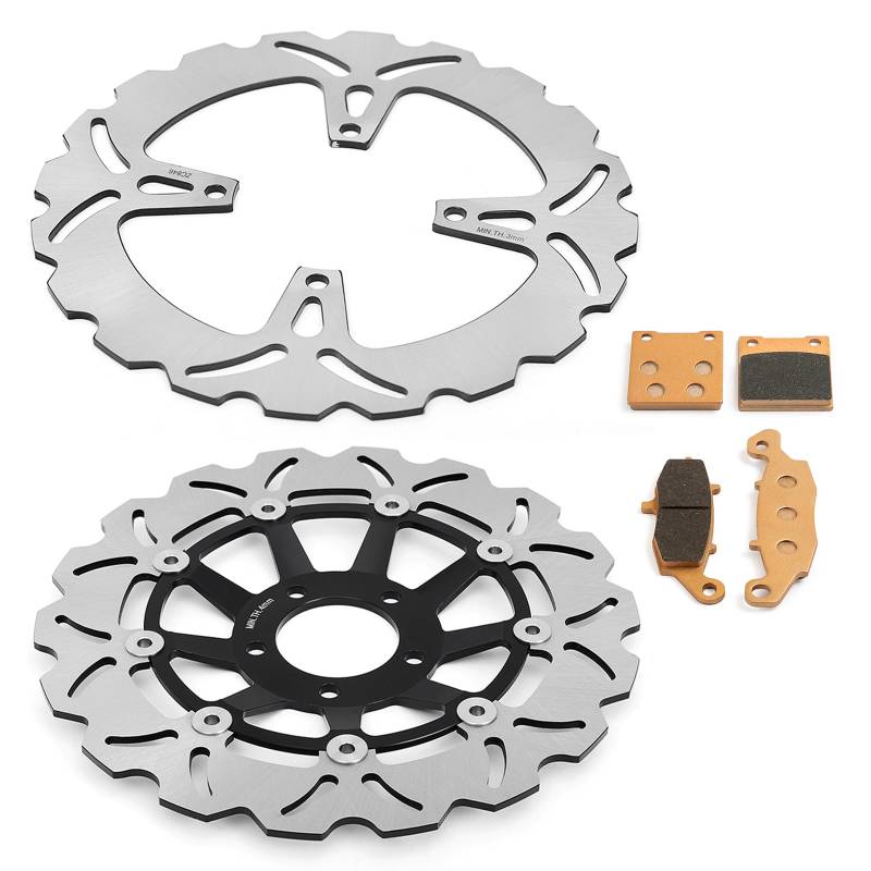 TARAZON Vorne Hinten Bremsscheiben +Bremsbeläge für Suzuki GS 500 E 96-03 GS 500 F 04-11 von TARAZON